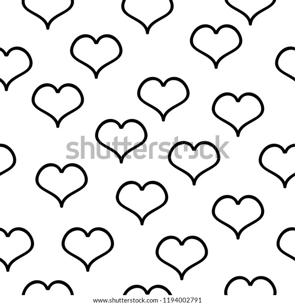 Cute Hearts On White Background Black Stock Image Download Now