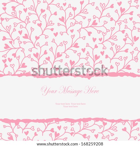 Cute hearts pattern with a frame for your love message