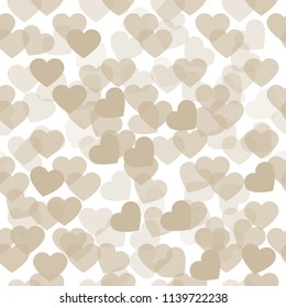 Cute hearts pattern in gray pastel colors.