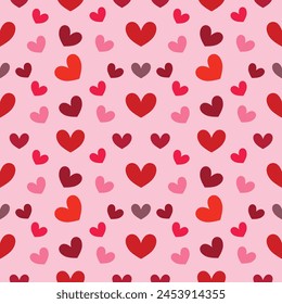 Cute hearts pattern, seamless vector mini hearts background, beautiful backdrop.