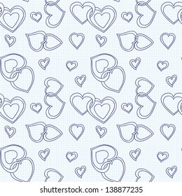 Cute hearts seamless background