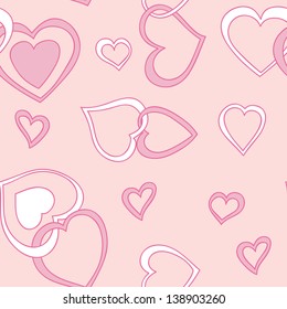 Cute hearts seamless background