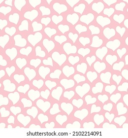 Cute hearts seamless pattern. Cartoon vector illustration. Colorful and playful print for Valentine day. Love and holidays gifts concept