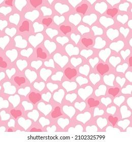Kürzen nahtloses Muster. Cartoon, Vektorgrafik. Farbenfrohe und spielerische Ausdrucke für den Valentinstag. Konzept der Liebe und Feiertage