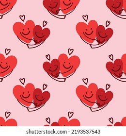 cute hearts seamless pattern design vector for valentine wrapping paper