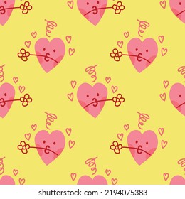 cute hearts seamless pattern design vector for valentine wrapping paper