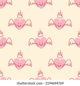 cute hearts seamless pattern design vector for valentine wrapping paper