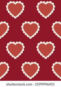 Cute hearts seamless pattern design. Vector illustration.