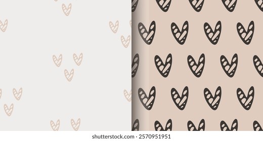 Cute hearts seamless pattern. Lovely romantic background. Valentines day. Use for prints, textiles, fabric, wallpaper, stationery, nursery, wrapping paper, etc.