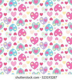 cute hearts seamless pattern vector illustration