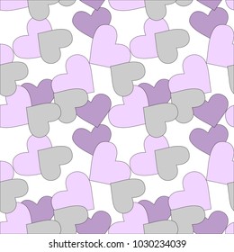 Cute hearts seamless vector pattern. Valentine's Day
