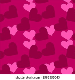 Cute hearts seamless vector pattern. Valentine's Day