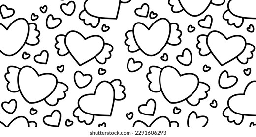 Corazón lindo con las alas de fondo. Símbolo de amor, cuidado y felicidad. Decoraciones para el día de San Valentín. Ilustración del vector EPS 10