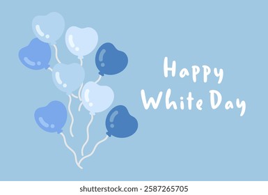 Cute heart-shaped balloon frame illustration
