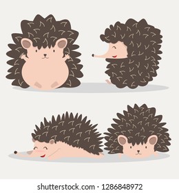 cute Hedgehog animal set