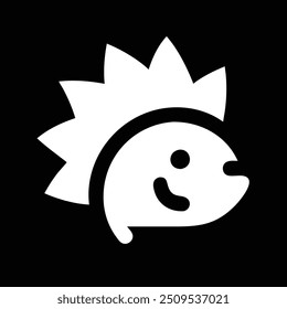 cute hedgehog in black and  white color