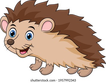 Cute Hedgehog Cartoon Animal Vector Illustration