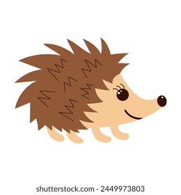 Cute hedgehog. Cartoon forest animal. Vector illustration.