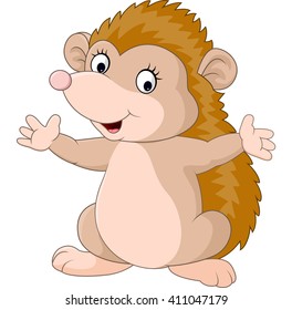 Cute hedgehog cartoon presenting