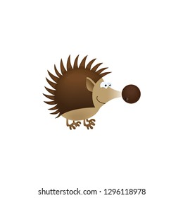 Cute Hedgehog Cartoon Vector Icon