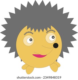 Cute hedgehog character cartoon - vector illustration isolated