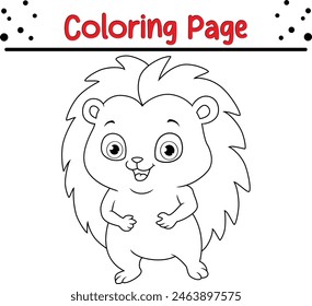 cute hedgehog coloring page. Animal coloring book for kids