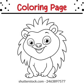 cute hedgehog coloring page. Animal coloring book for kids