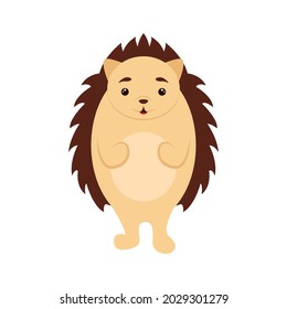 Cute hedgehog. Design element for textile, poster, banner, flyer, prints for clothes. Vector colorful illustration isolated on white background.