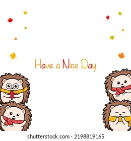 Cute Hedgehog Doodle Banner Background Wallpaper Icon Cartoon Illustration Design Isolated Flat Cartoon Style