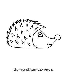 Cute hedgehog in doodle style. Hand Drawn. Freehand drawing. Doodle. Sketch. Outline. Coloring page.	
