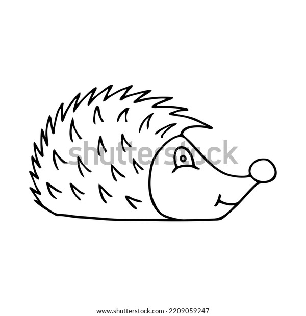 Cute Hedgehog Doodle Style Hand Drawn Stock Vector (Royalty Free ...