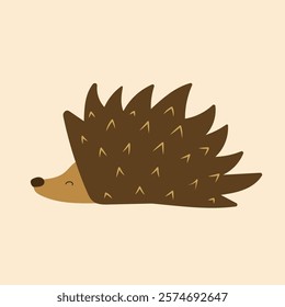 Cute hedgehog, flat vector illustration.