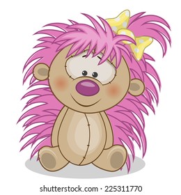 Cute Hedgehog Girl isolated on a white background 