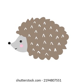Cute hedgehog hand-drawn. vector illustration