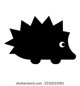 Cute hedgehog icon black color vector illustration image flat style