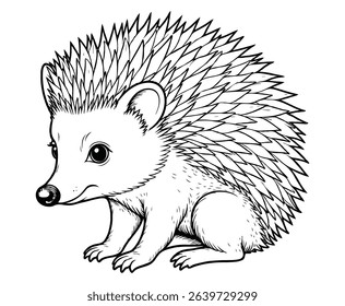 Cute Hedgehog Illustration Coloring Book