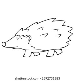 cute hedgehog illustration hand drawn outline vector