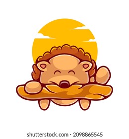 cute hedgehog illustration. Suitable for mascot designs, t-shirts, and more about cute hedgehogs