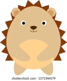 Cute hedgehog isolate on white background. Vector illustration in cartoon style