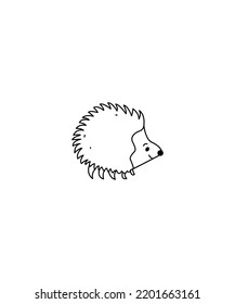 Cute hedgehog line art illustration isolated on white background. Forest animal. hedgehog Coloring Page Isolated for Kids. for home decor such as posters, wall art, tote bag, t-shirt print, sticker.