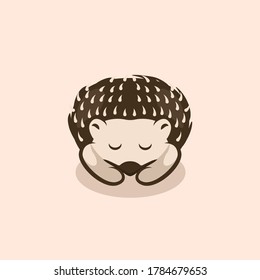 Cute Hedgehog mascot design illustration