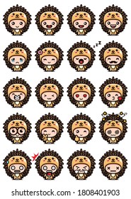 cute hedgehog mascot set design