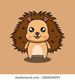 cute hedgehog mascot vector illustration