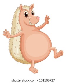 Cute hedgehog on a white background