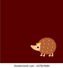 cute hedgehog prince card