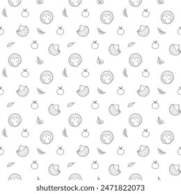 Cute Hedgehog Seamless Pattern, Cartoon animal background vector Illustration.