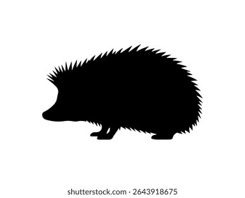 Cute hedgehog silhouette vector flat illustration design.