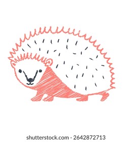 Cute hedgehog sketch illustration. Funny forest animal in hand drawn style
