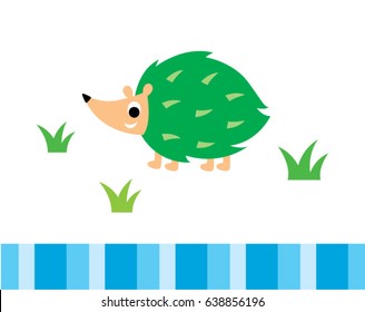 cute hedgehog in spring vector