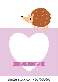 cute hedgehog valentine greeting vector